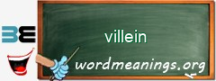 WordMeaning blackboard for villein